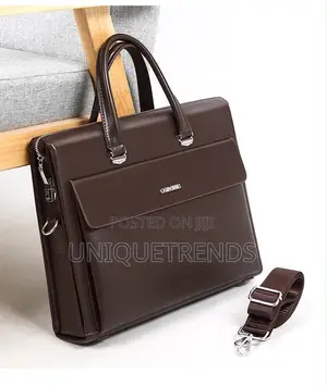 Premium Leather Briefcase/ Laptop Bag (Brown)