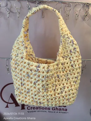 Handmade Crochet Variegated Cotton Mesh Tote