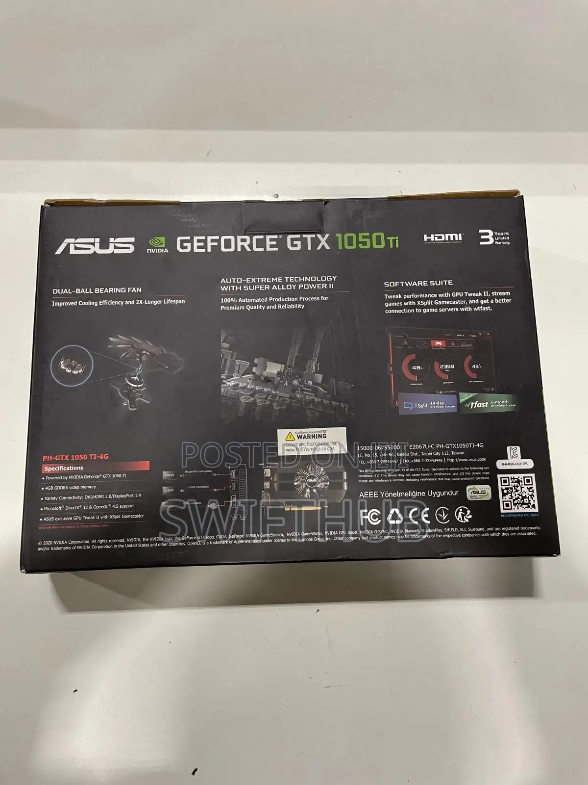 ASUS GTX 1050 Ti 4gb Low-Profile Non-Powered Graphics Card
