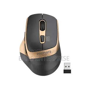 Promate 2.4GHz Ergonomic 2200 DPI Silent Click Wireless Mouse – Gold