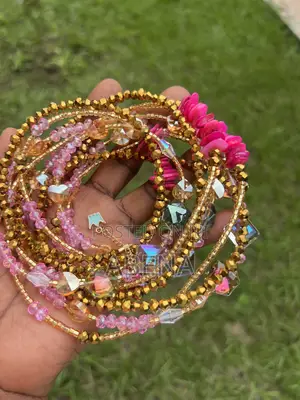 Gold and Pink Waist Beads