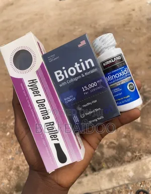 Kirkland Minoxidil,Derma Roller Biotin(Super Combo for Max Results)