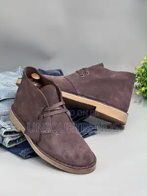 CLARKS Suede Leather Desert Boots (Coffee-Brown)