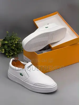 LACOSTE Tatalya Leather Slip-on Sneakers (All White)