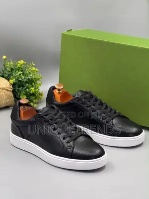 Quality POLO Leather Casual Sneakers (Black and White)