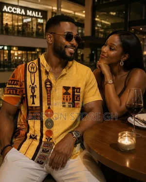 Nice Men's Casual Shirt With African Designs