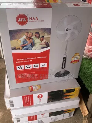 H a Durable Rechargeable Standing Fan 18"