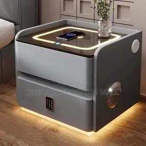 Smart Bedside Table Wireless Charging, Bluetooth Speaker Digital Lock