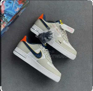 Nike Air Force 1 Grey Navy Orange Sneakers – Sizes 40–45 | GH₵270