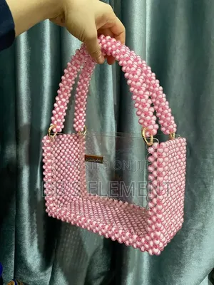 Plain Beaded Hand Bag