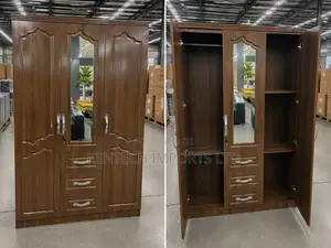 All-in-One Modern Wardrobe: Hanging Space, Mirror Drawer/ 3 Door