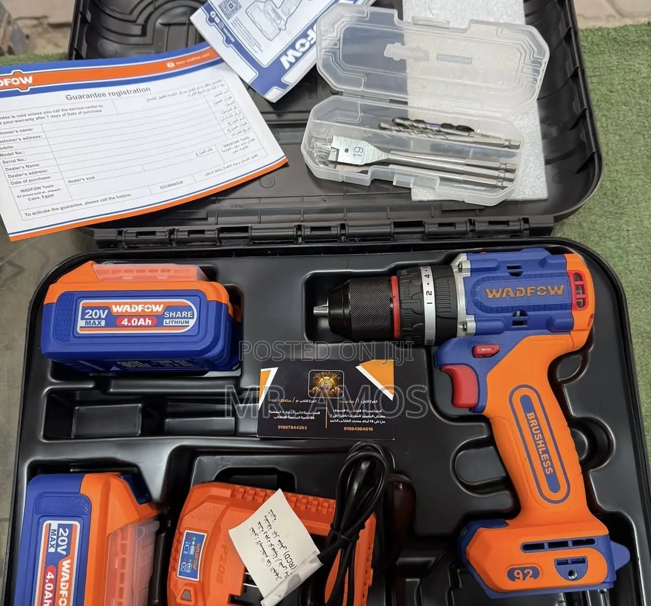 92NM Brushless Cordless Impact Drill With 8 PCS Bits Set - Wcdp9281