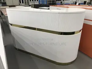 Premium Fluted Reception Table – Elegant Desk for Clinics/Office Etc