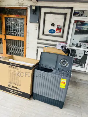 A Black-Grey Designed Nasco 11kg Twin Tub Washing Machine