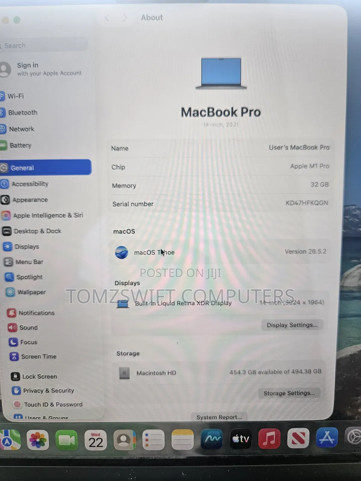 Laptop Apple MacBook Pro 32GB Apple M1 Pro SSHD (Hybrid) 512GB