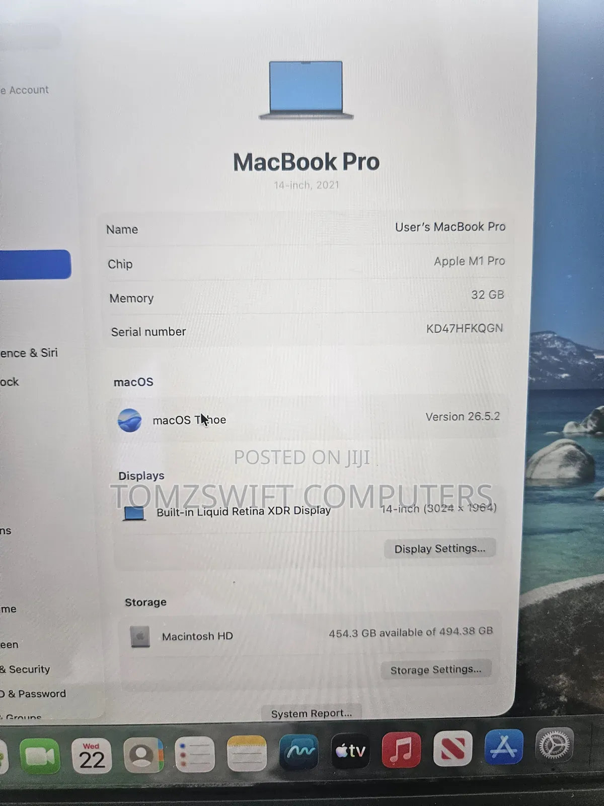 Laptop Apple MacBook Pro 32GB Apple M1 Pro SSHD (Hybrid) 512GB