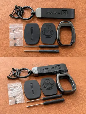 Honda Smart Key Cover Case 3 Button + Leather Keychain Strap Kit