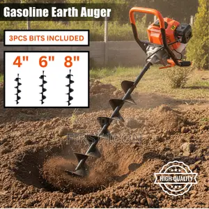 3 Bits Set Gasoline Earth Auger Drill - 52cc