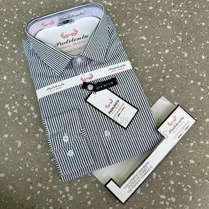 Padilenta Designed Stripe/Checked Long Sleeves Shirt M-3xl