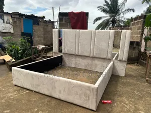 Cream Big Head King Size Bed Frame