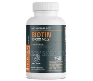 Bronson Biotin 10,000mcg Hair Skin and Nails Vitamins, 150 Tablets