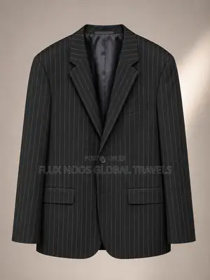 Men's Black Pinstripe Suit Jacket – Size 42R / EU 52 – Premium Blazer