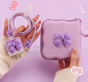 iPhone Charger+ Bow Design Protector Set