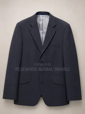 Men's Dark Navy Pinstripe Suit Jacket – Size 38R / EU 48R