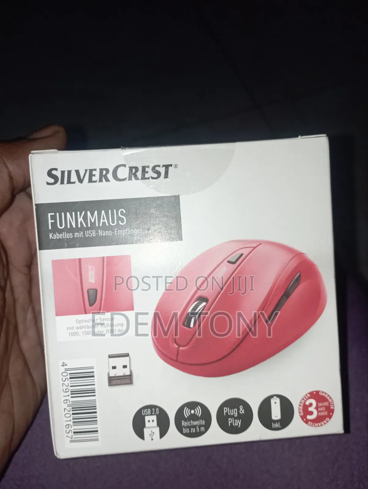 SILVERCREST Wireless Mouse With Nano USB Receiver, Red