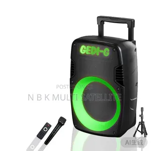 8 Inch High Power Bluetooth Speaker With 1 Wireless Mic and Braket