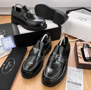 Original PRADA Chocolate Brushed Leather Loafers