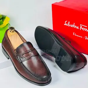 Salvatore Ferragamo Brown Leather Men’s Classic Loafers Shoe