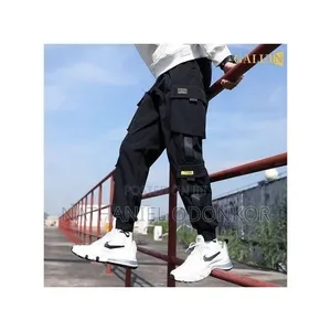 Casual Cargo Harem Jogger Pants - Black