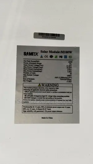 SamTek 100watt Monocrystalline Solar Panel