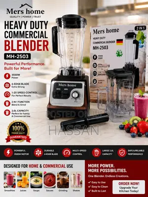 2in1 Heavy Duty Commercial Blender 2L