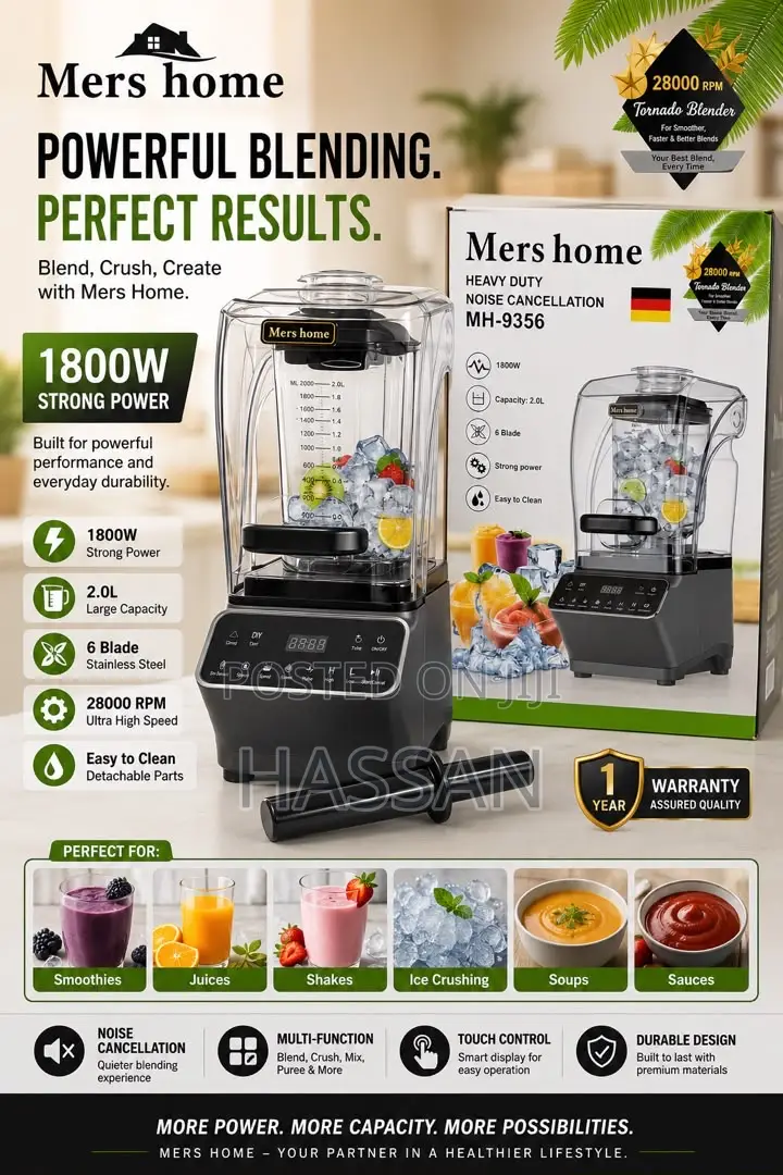 Noise Cancellation Blender 2Litres