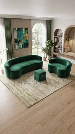 Brand New Luxury Green Fabric Sofa