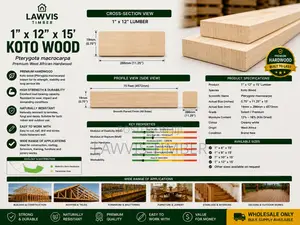 Premium Onyina (Ceiba) Lumber 1”×12” × 15ft | Quality Timber Wholesale