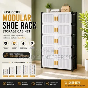 5-Tier Dustproof Modular Shoe Rack Storage Cabinet