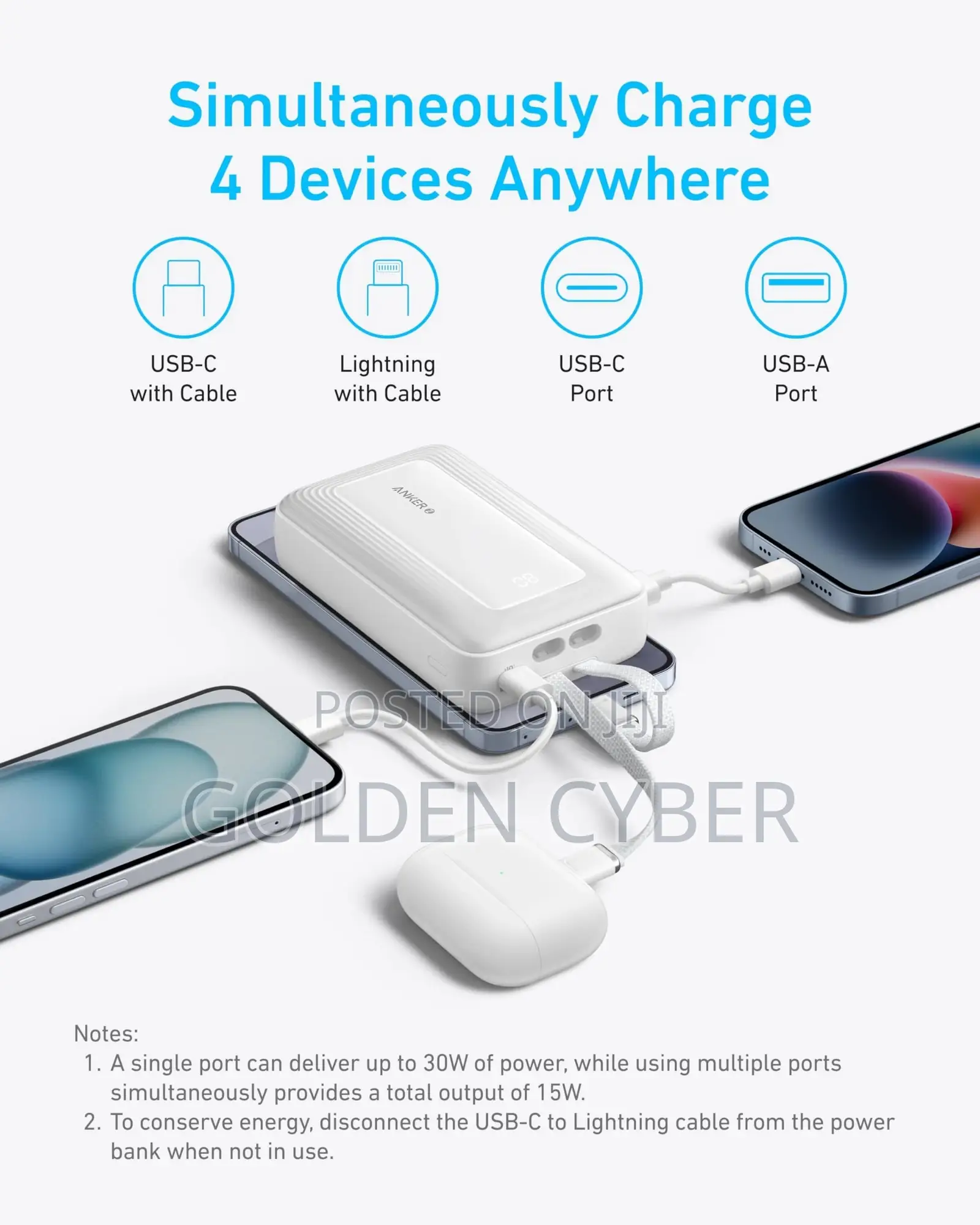 Anker Zolo Power Bank-A1681 (30W, USB-C Lightning Cable)