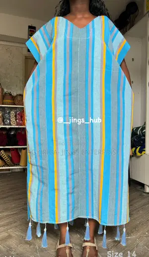 Blue and Gold Smock Dress
