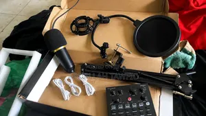 Professional V8 Sound Card + Condenser Microphone Bundle Ready to Use