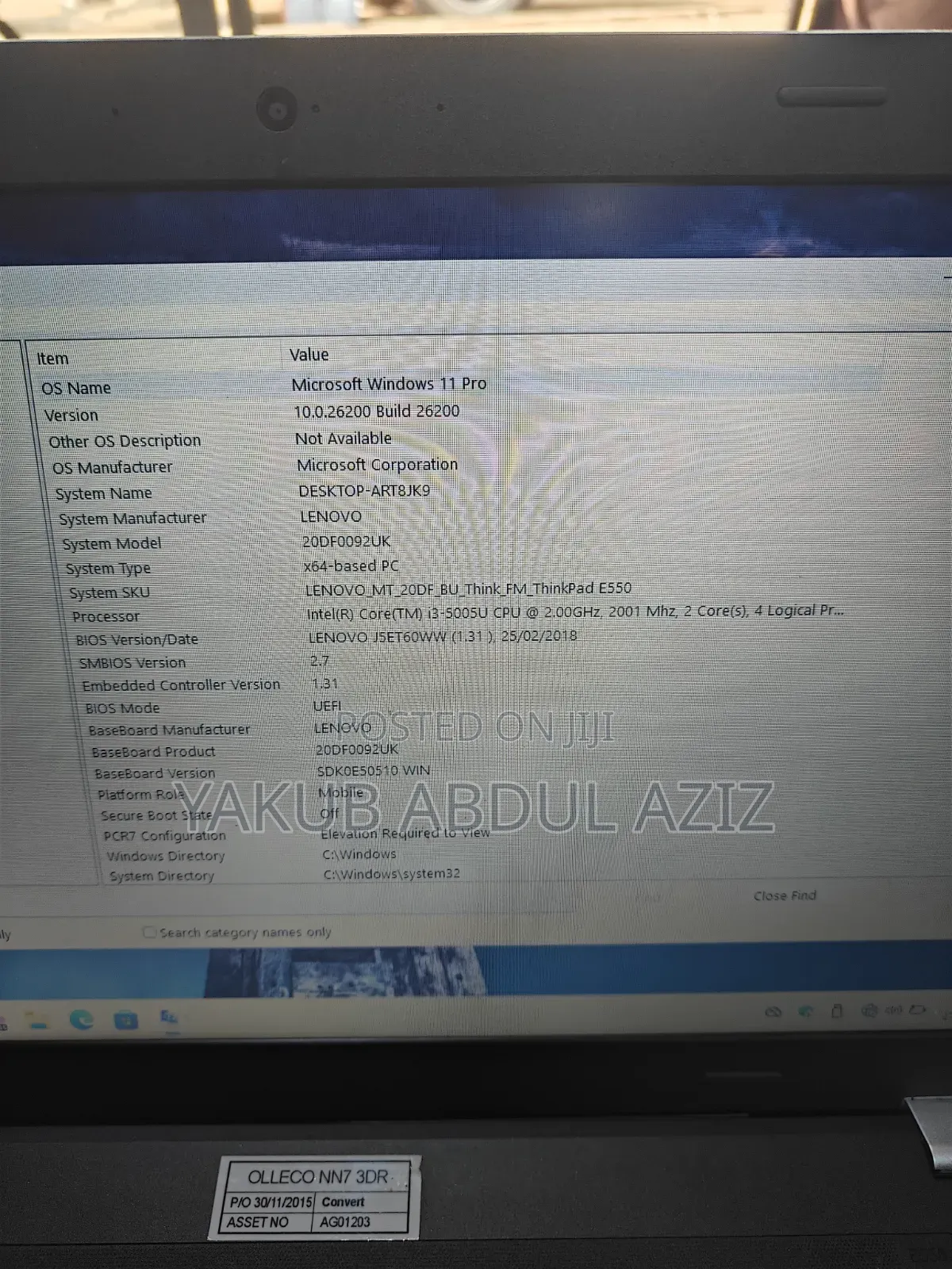 Laptop Lenovo ThinkPad Edge E550 8GB Intel Core i3 SSD 128GB