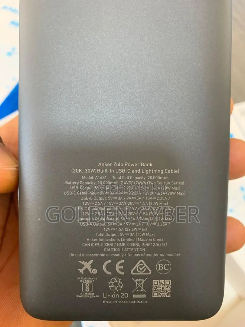 Anker Zolo Power Bank-A1681 (30W, USB-C Lightning Cable)