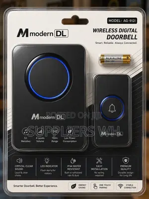 Wireless Doorbell Long Range Smart Door Chime Bell Multiple Ringtones