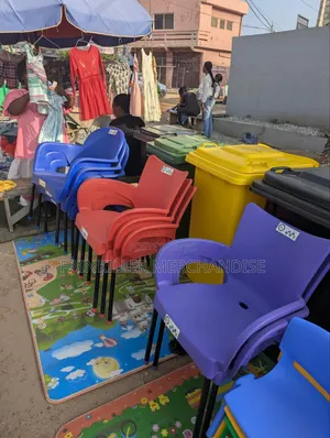 High Quality Plastic Dustbins and Chairs Call It the Plastic House!