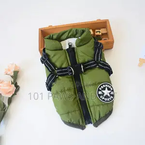 Dog Jacket W Harness,Cotton Warm Pet Coat