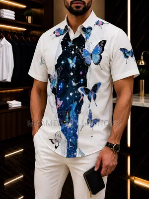 Men’s Premium Tropical Print Short Sleeve Shirt