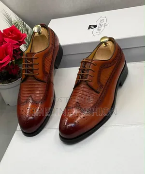 Genuine Leather J M Weston Brown Leather Men's Shoes