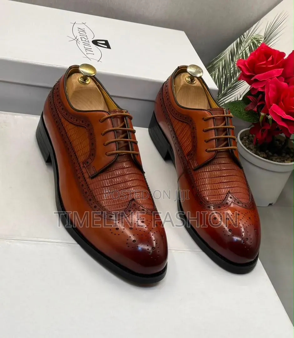 Genuine Leather J M Weston Brown Leather Men's Shoes